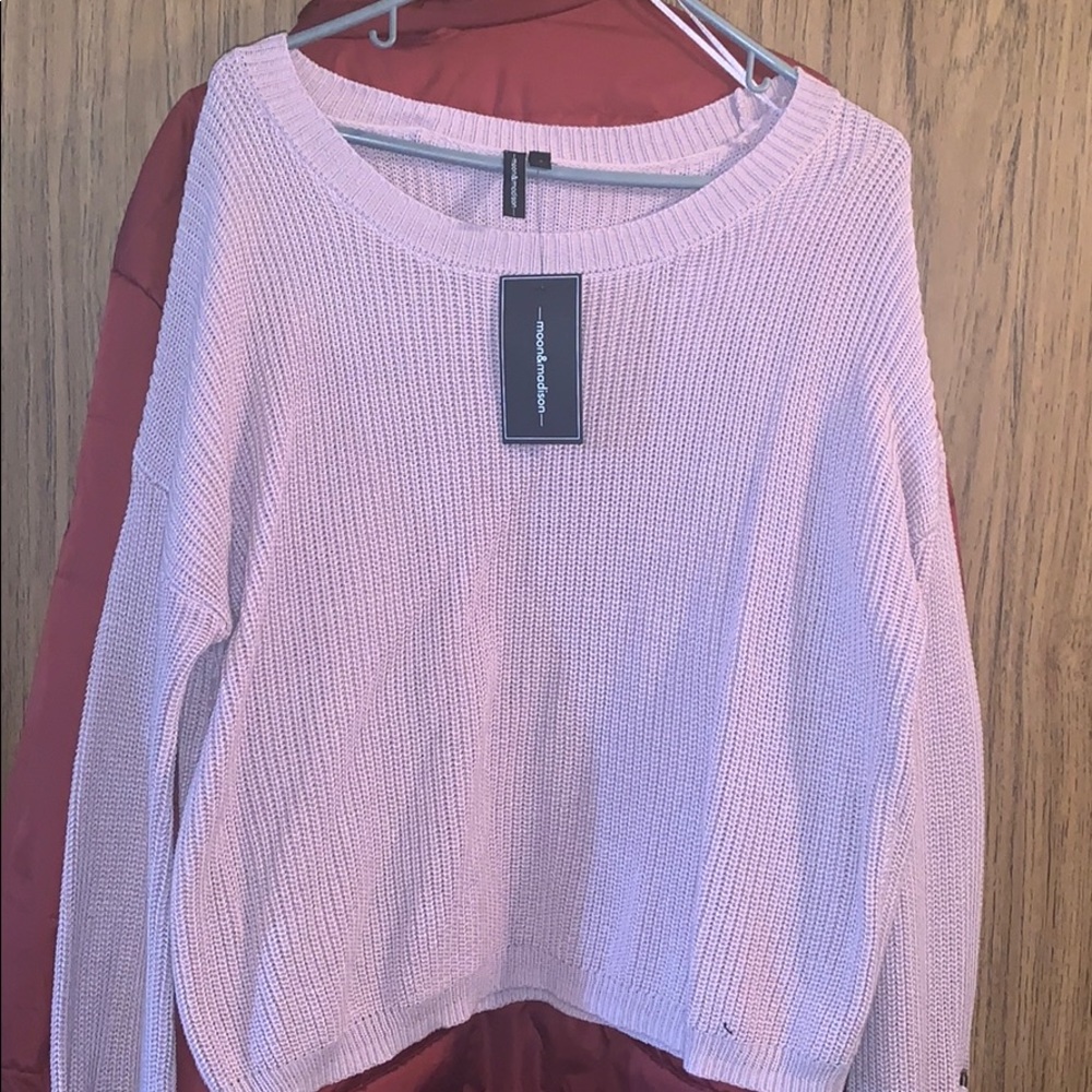 Lavender purple tie sleeve sweater